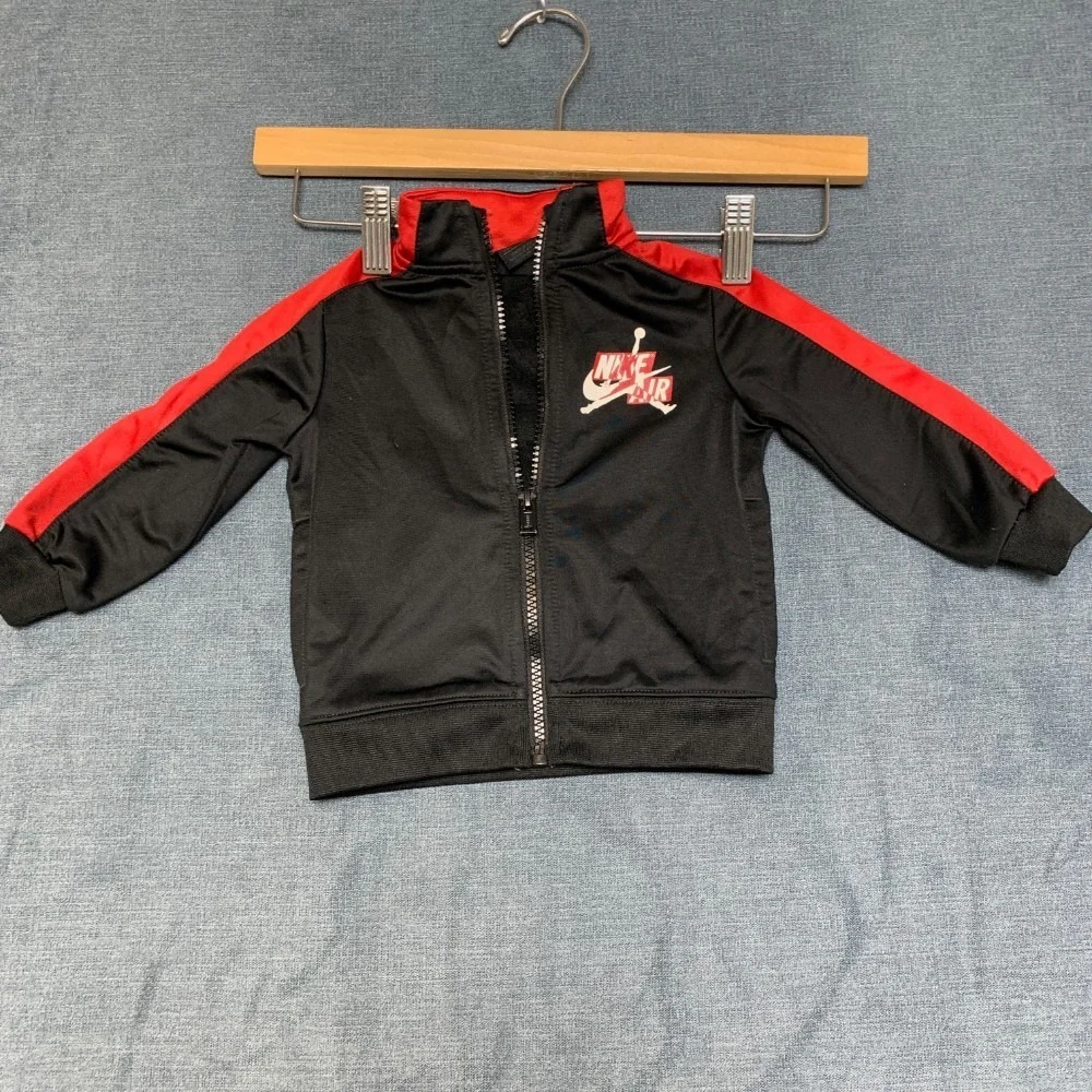 Nike Air Jordan Full Zip Track Jacket Toddler Boys 14M Red Black Long Sleeve